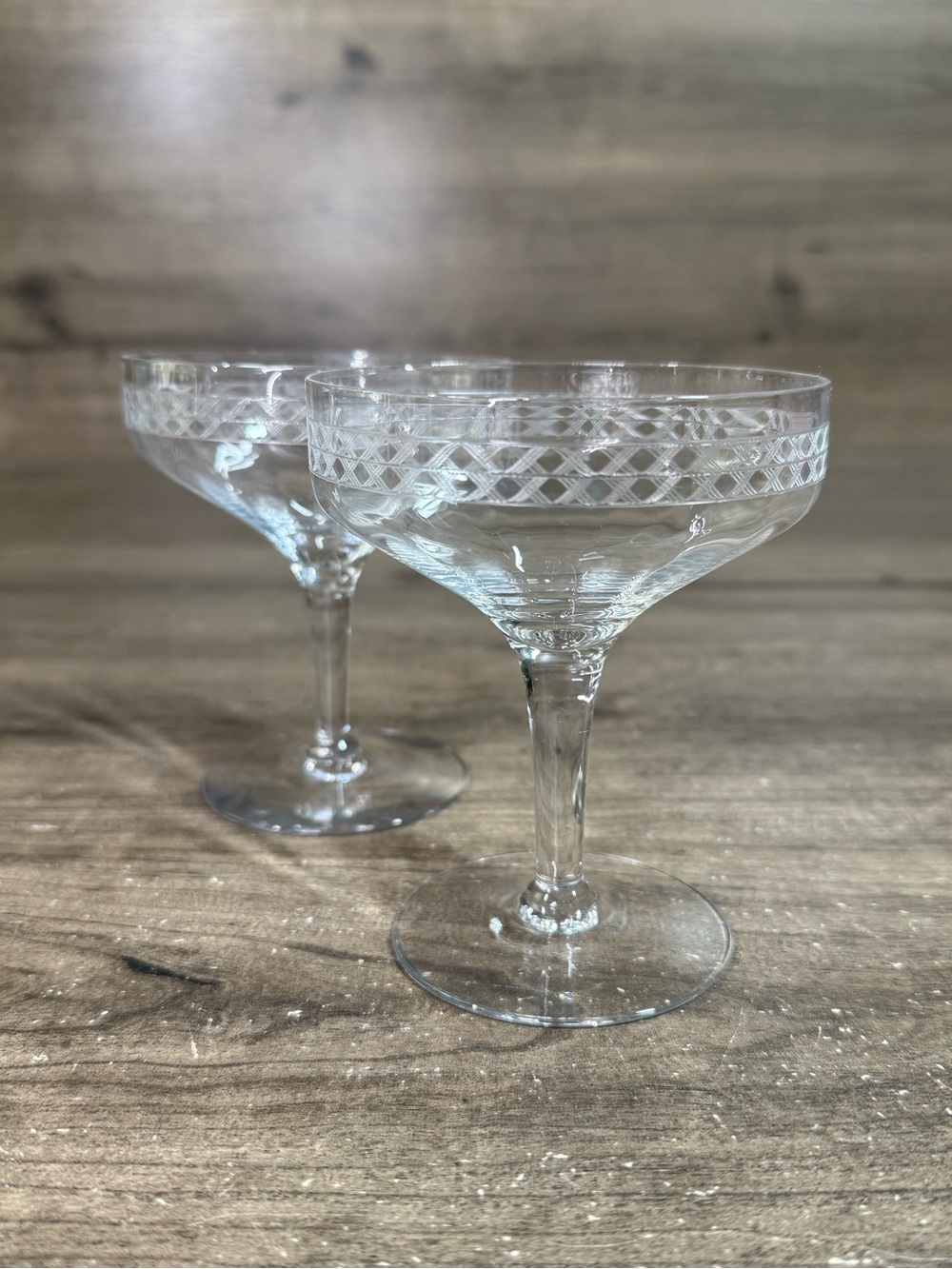 Fostoria Irish Lace Stemmed Champagne Tall Sherbet (Stem 880, Etch 36) 4 3/8”